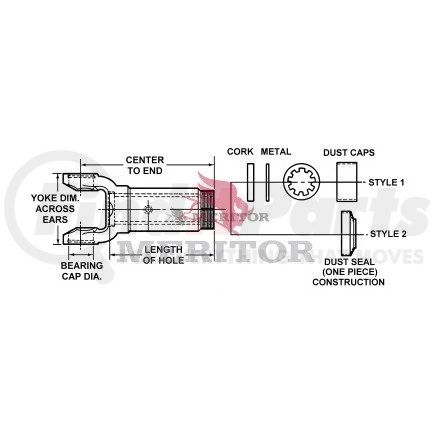 135N3758KX by MERITOR - SLIP YOKE ASSY.