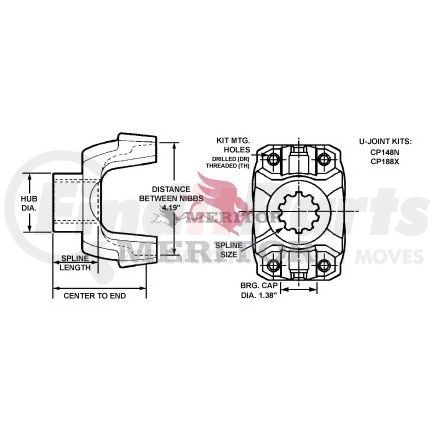 148N43861 by MERITOR - END YOKE