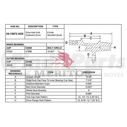 16159721000 by MERITOR - AY-HUB/ROTOR