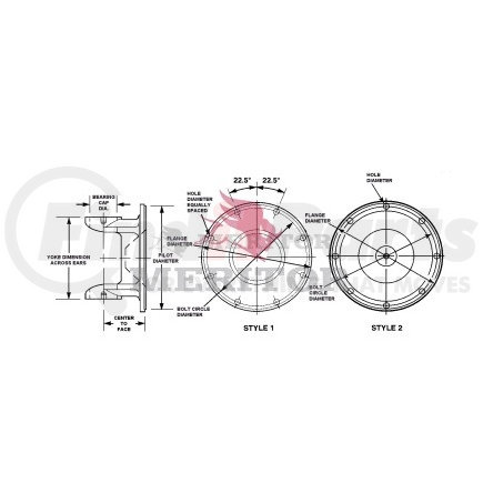 16N2629 by MERITOR - FLANGE YOKE