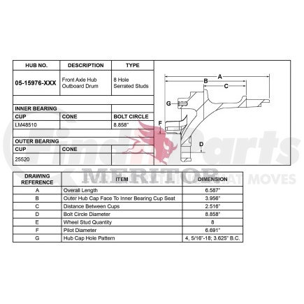 17159761001 by MERITOR - AY HUB/ROTOR