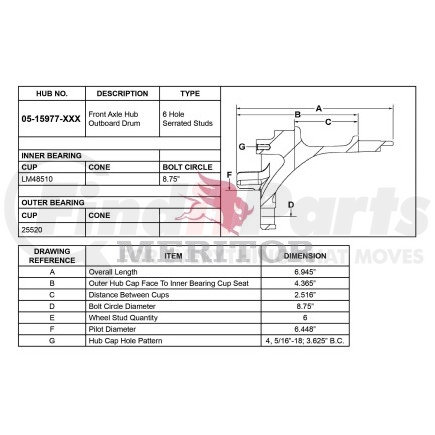 17159771001 by MERITOR - AY HUB/ROTOR