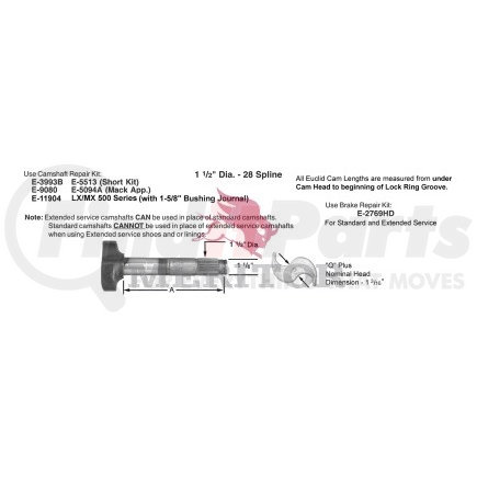 Meritor 2210W7537F Air Brake Camshaft CAMSHAFT