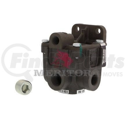 RKN28510 by MERITOR - Air Brake Relay Valve - 3/8 in. and 1/2 in. Supply, (2) Delivery Port, with 1/2 in. and 3/8 in. Plug