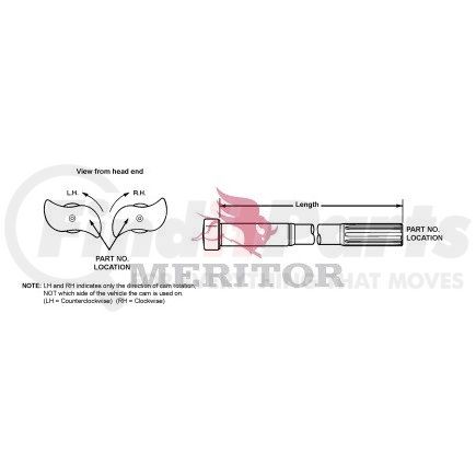 2710A105 by MERITOR - CAMSHAFT