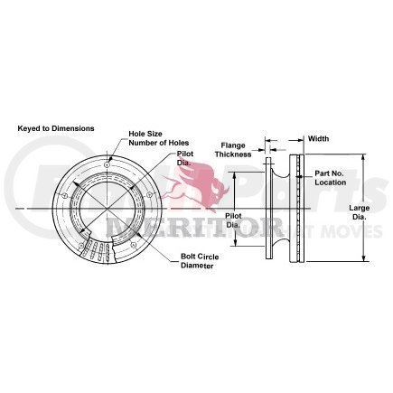 3218P1082 by MERITOR - Disc Brake Rotor - 15.3 in. Outside Diameter, U-Shaped Rotor