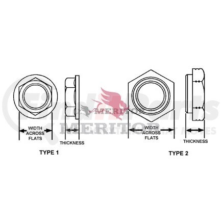 1227G1229 by MERITOR - NUT