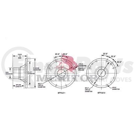 5WCS3286A2 by MERITOR - Differential End Yoke - Meritor Genuine End Yoke - Companion Flange