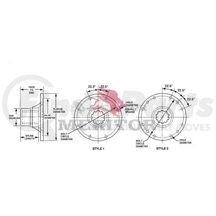 Meritor 5WCS3286A2 Differential End Yoke Differential End Yoke - Meritor Genuine End Yoke - Companion Flange