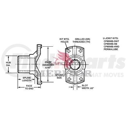 85WBYS32 20 by MERITOR - END YOKE