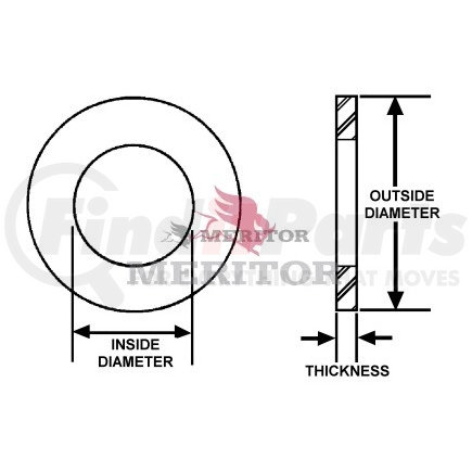 1229S1397 by MERITOR - Differential End Yoke Nut - 1.13 in. Width Across Flats, 0.88 in.-20 Thread