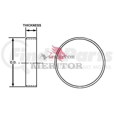 1199A3329 by MERITOR - Drive Axle Oil Seal Sleeve - 2.50" OD, 1.00" Thickness