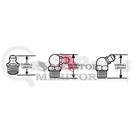 2206N1054 by MERITOR - Grease Fitting - for Tie Rod Assembly