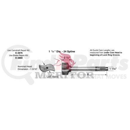 2210Q6725 by MERITOR - CAMSHAFT/LH