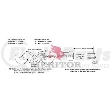 2210Z5356 by MERITOR - CAMSHAFT/LH