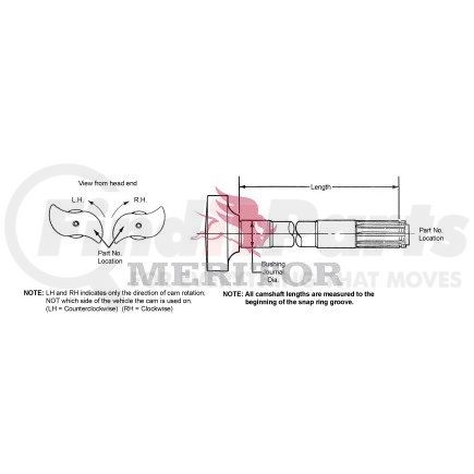 2210C5983 by MERITOR - CAMSHAFT/RH