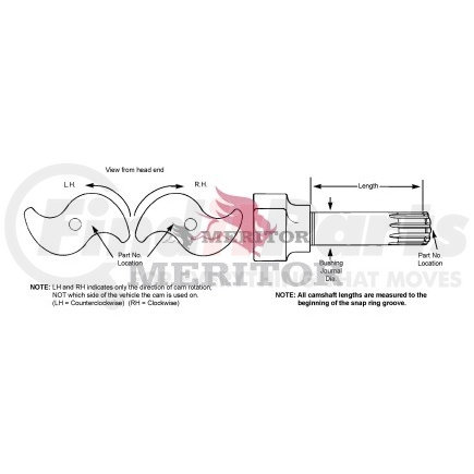 Meritor 2210D5360 Running Board Step CAMSHAFT, LEFT HAND