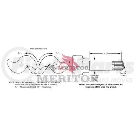 2210F5726 by MERITOR - CAMSHAFT/LH