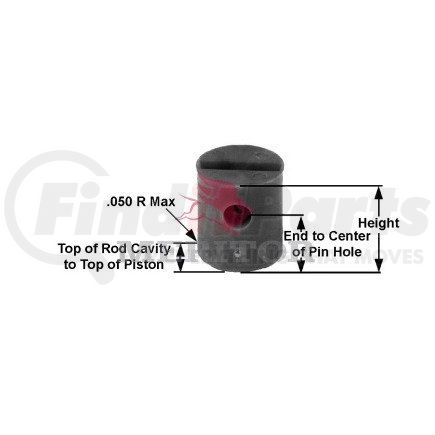 2297W3637 by MERITOR - Brake Plunger Adjustment Piston - Red, 45/64 in. Height