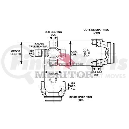 Meritor CP353X Drive Axle Shaft Universal Joint Repair Kit CNTR PARTS KIT