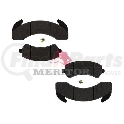 MD225 by MERITOR - Disc Brake Pad Set - 10-5/8 in. Backing Plate Length, 10-1/2 in. Lining Length