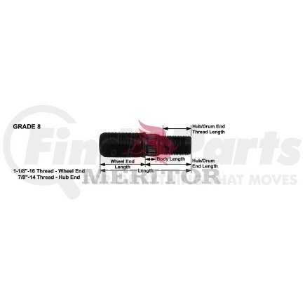 R005922L by MERITOR - STUD-L.H.