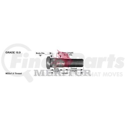 R008960 by MERITOR - STUD