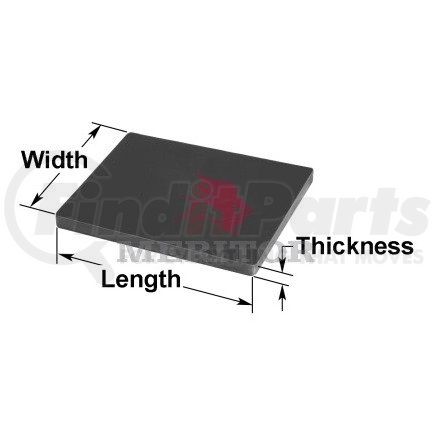 R308664 by MERITOR - Spring End Pad, Poly, 7 5/8 L x 4 3/4 W x 1 Thk