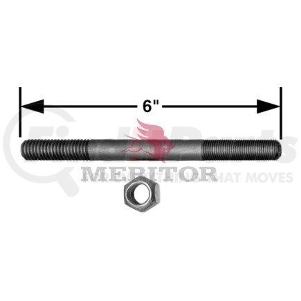 R307851 by MERITOR - Nut - Air Spring Stud And Nut Assembly, 1/2 -20 X 6 1/2 Long
