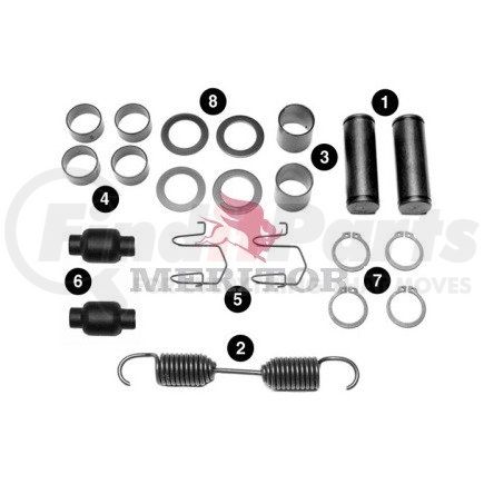 R509004 by MERITOR - Drum Brake Hardware Kit - Drive Axle, 16.5 in. Brake Drum Diameter