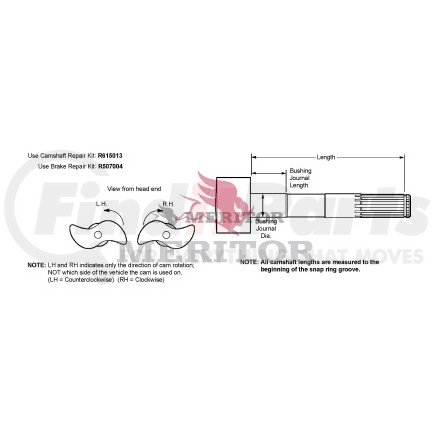 R607119 by MERITOR - CAMSHFT-LH