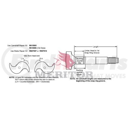 R607164 by MERITOR - CAMSHFT 1.50-28