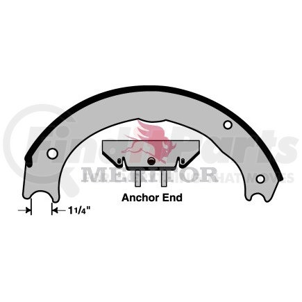 SMA2124709E1 by MERITOR - Meritor Genuine New Drum Brake Shoe - Lined