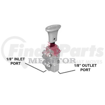 R955A3546N by MERITOR - Manual Transmission Range Valve - Push-Pull, 1/8 in. Inlet and Outlet