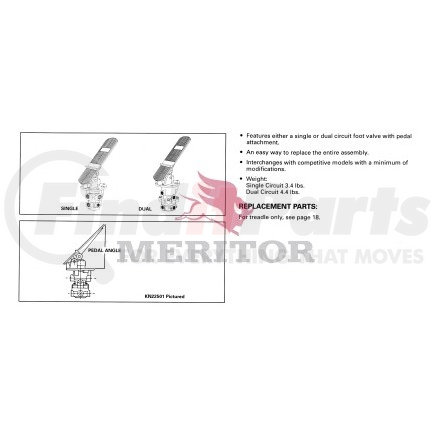 RKN22521 by MERITOR - Air Brake Foot Valve