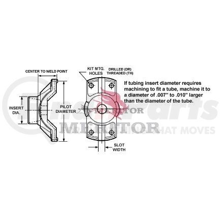 92NY681 by MERITOR - Drive Shaft Tube Weld Yoke