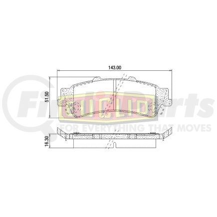 FSAESD792 by MERITOR - Euclid Disc Brake Pad Kit - N - Type Leaf (3 - Leaf)