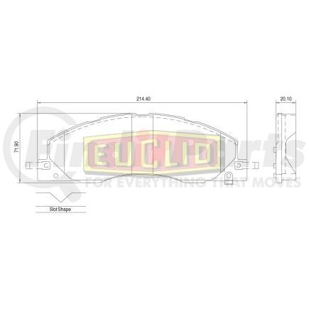 FSAMPD1399 by MERITOR - Euclid Disc Brake Pad Kit - N - Type Leaf (3 - Leaf)