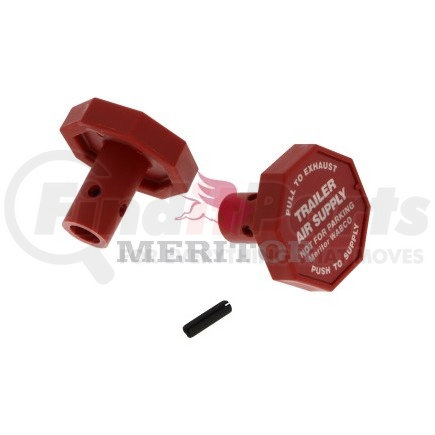 RKN20900 by MERITOR - Trailer Air Brake Air Supply Knob - Red, 3/8 in. Shaft, for Pin Type Push-Pull Valve