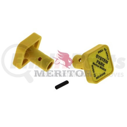 RKN20903 by MERITOR - Air Brake Valve Control Knob - Yellow, 3/8 in. Shaft, for Pin Type Push-Pull Valve System Park