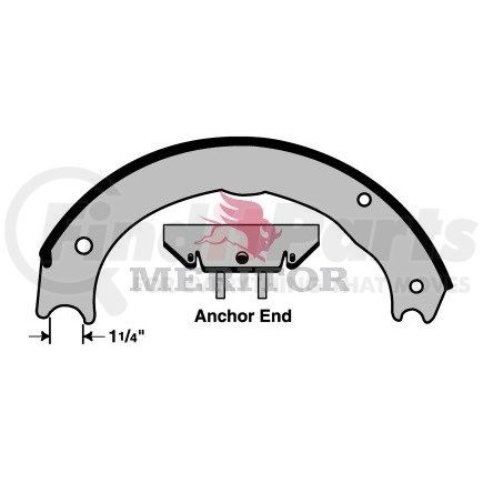 XSEG4709E1 by MERITOR - Drum Brake Shoe - Remanufactured Brake Shoe - Lined