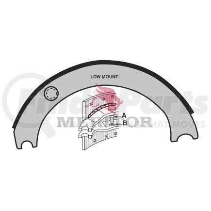 XSMG24311E by MERITOR - Remanufactured Drum Brake Shoe - Lined