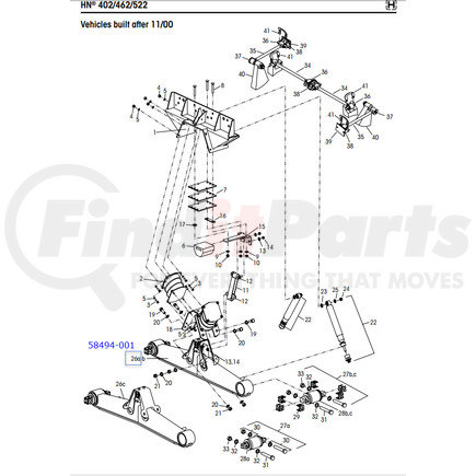 58494-001 by HENDRICKSON - Equalizing Beam Assembly