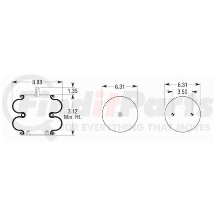 W013587795 by FIRESTONE - Airide Air Spring Double Convoluted 257