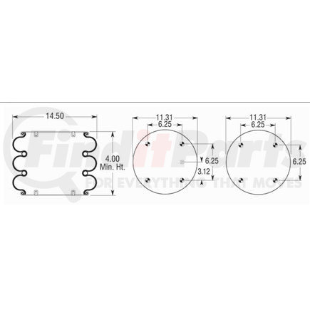 W013587808 by FIRESTONE - Air Spring Triple Convoluted 313