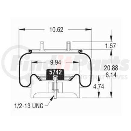 W013588813 by FIRESTONE - Airide Air Spring Reversible Sleeve 1T15M-4