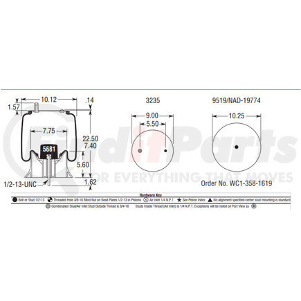 W013589935 by FIRESTONE - Air Spring - Standard Suspension Component