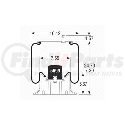 W013589265 by FIRESTONE - Airide Air Spring Reversible Sleeve 1T15MM-9