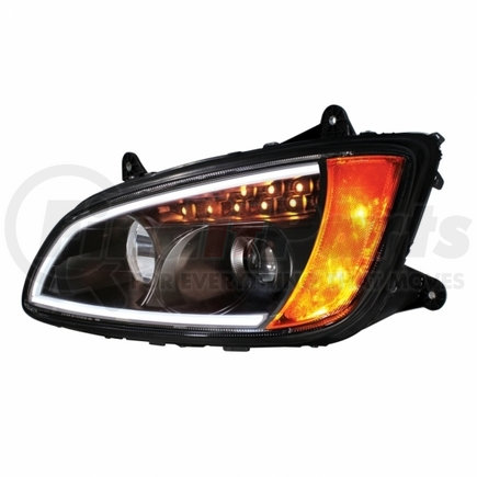 31463 by UNITED PACIFIC - Projection Headlight Assembly - Driver Side, "Blackout", for Kenworth T660