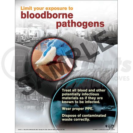 JJ Keller 18136 Bloodborne Pathogens - Workplace Safety Training Poster - "Limit your exposure" "Limit your exposure to